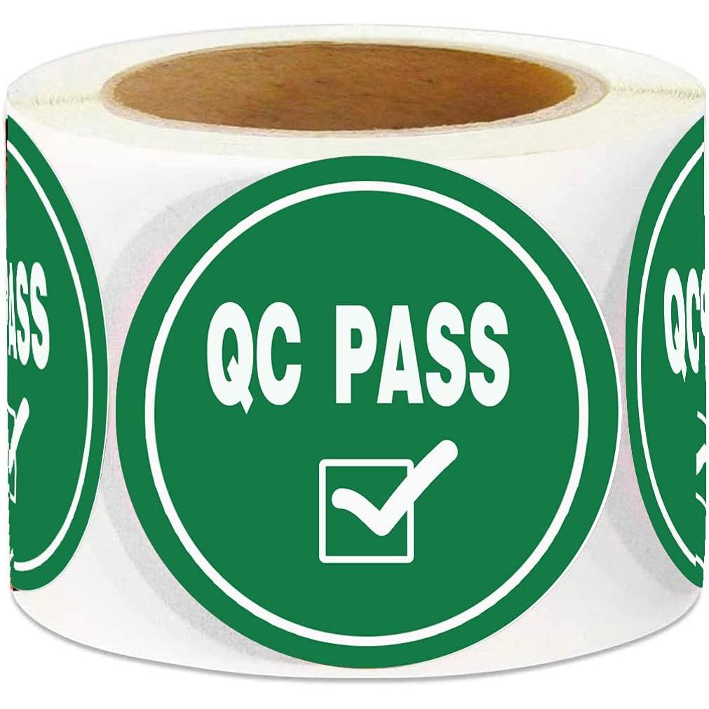 ฉลากสติกเกอร์สินค้าคงคลัง,สติ๊กเกอร์ QC Pass สําหรับคลังสินค้าสินค้าคงคลังควบคุมคุณภาพ Green QC Pass