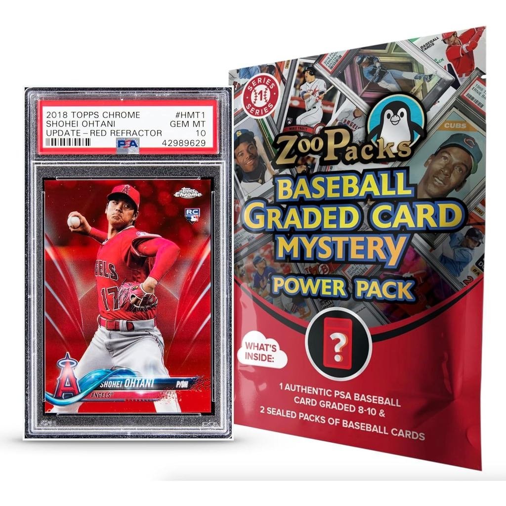 Shohei Ohtani PSA Graded Card Mystery Power Pack - การ์ด Ohtani 1 PSA Graded และการ์ด 2 แพ็ค - พิเศษ
