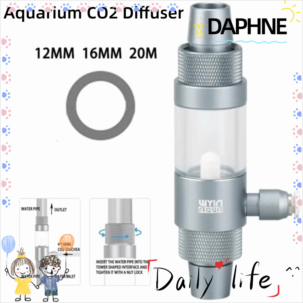 DAPHNE Aquarium CO2 Diffuser การแทรกอย่างรวดเร็ว Anti Reflux CO2 เครื่องพ่นยาภายนอก, ตู้ปลา CO2 อุปก