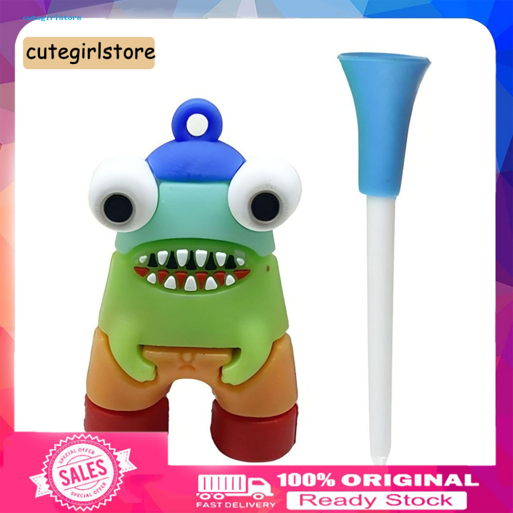 [CGT] Golf Tee Holder Compact Golf Tee Organizer Anti-lost Plastic Tee Hanger with Strap – Cartoon R