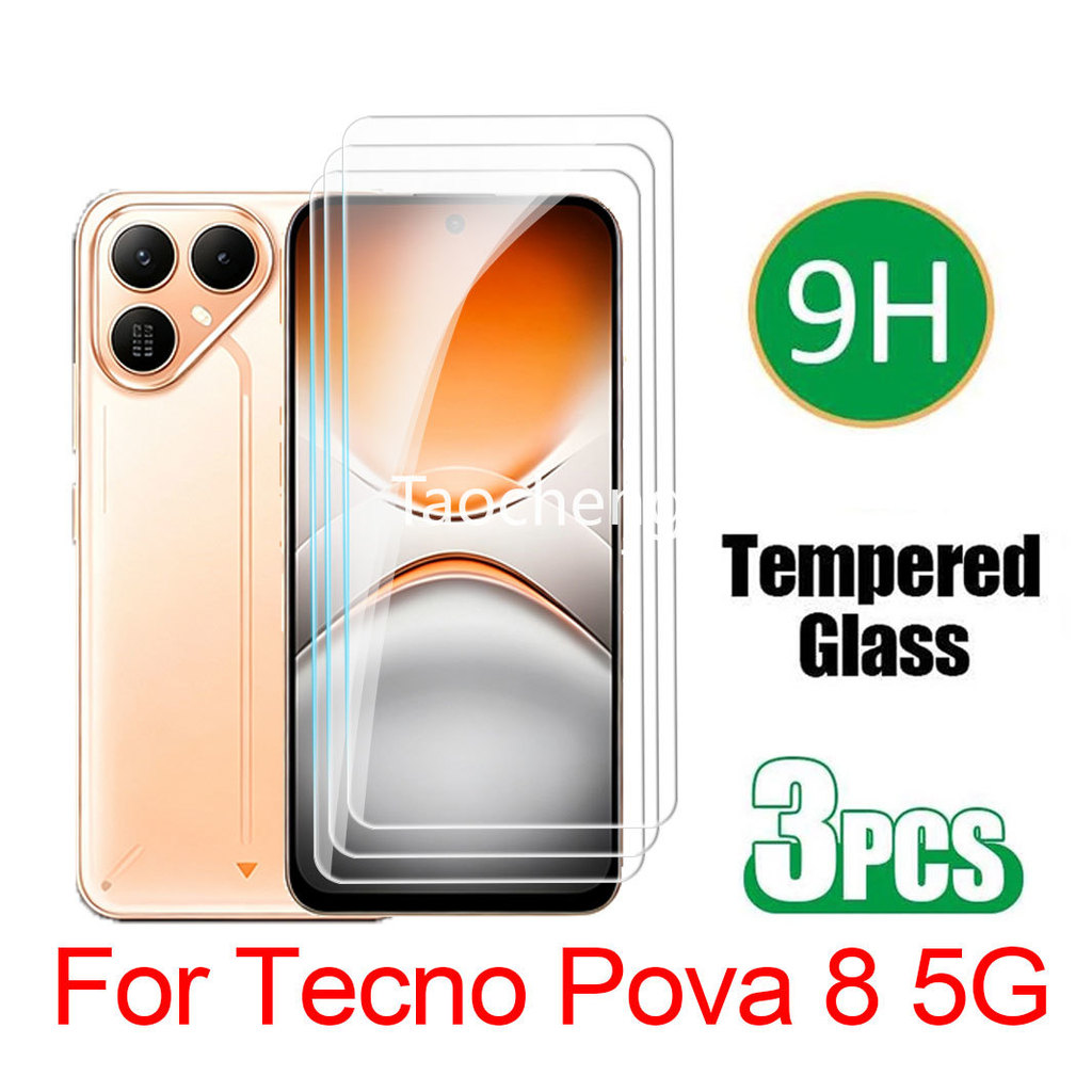 ฟิล์มกระจกนิรภัยสําหรับ Tecno Pova 8 Pova8 5G 2026 โทรศัพท์ป้องกันหน้าจอคลุมทั้งหมด Clear Screen Film Protector กระจก