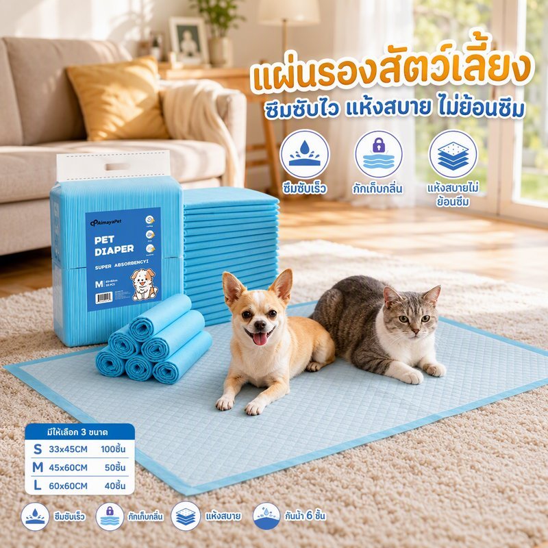 ถาดรองฉี่สุนัข2 ชั้น ประเภทลิ้นชัก มีตะแกรงรองถาด แถมพลั่ว ห้องน้ำสุนัข Aimayapet