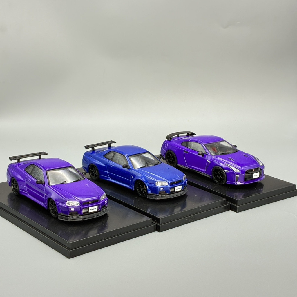 1/43 ebbro Nissan GTR R34 R35 gtr Blue Purple Alloy Car Model