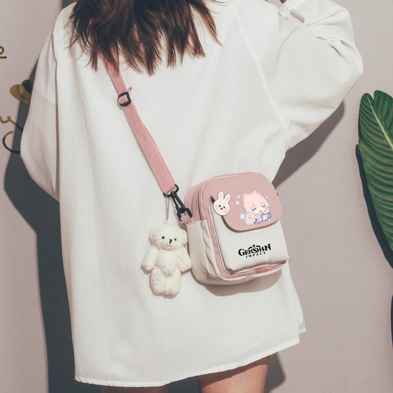Coral Palace Xinhai น่ารักแบรนด์ร่วม Messenger กระเป๋าโทรศัพท์มือถือ Yuanshen กระเป๋าสะพายเกมเด็กนัก