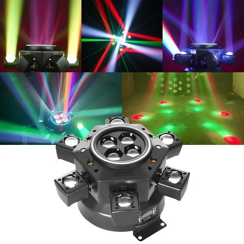 6-Arm Bee Eye Moving Head Dj Light 150W RGBW Stage Party Beam Light DMX512 เสียงเปิดใช้งาน Disco Lig