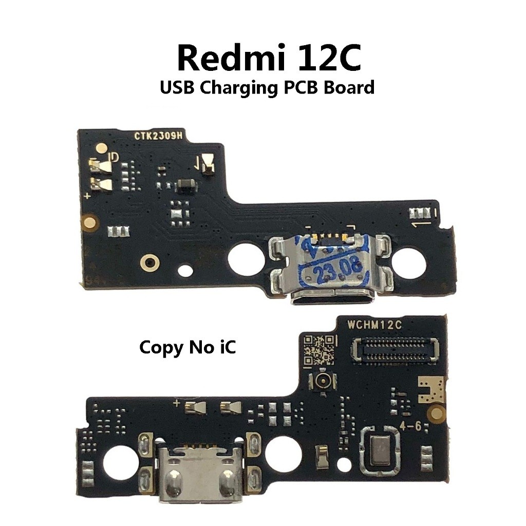 XM Redmi 12C ( 22120RN86G, 22120RN86I ) ปลั๊กชาร์จข้อมูล USB ในไมโครโฟน PCB บอร์ดซ่อม Redmi12C