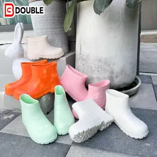 BB DOUBLE รุ่น CT607 รองเท้าบูทกันฝน กันนำ้ ใส่ทำงาน รองเท้าบูทแฟชั่น ยางEVA สูง 17 cm. สีส้ม ชมพู ครีม ขาว เขียว