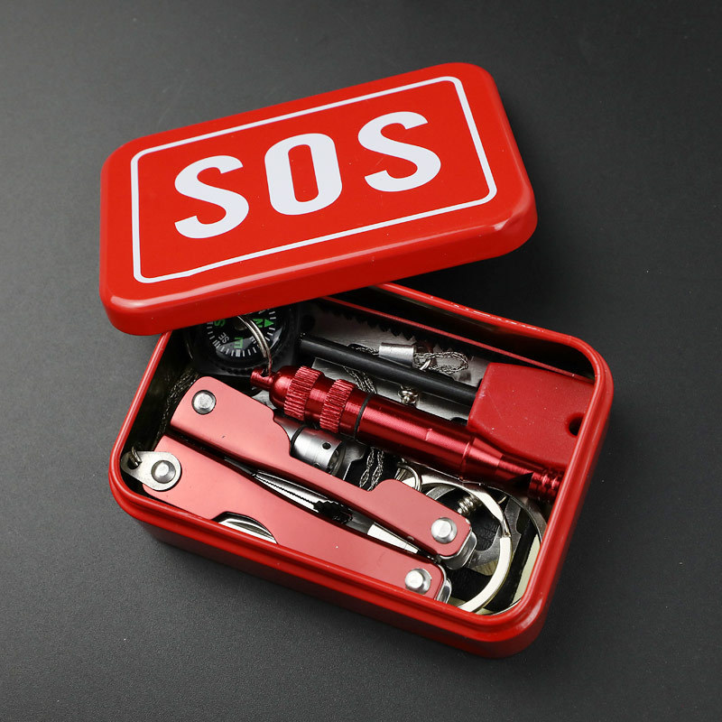 Outdoor equipment wilderness survival tool set Emergency kit SOS Survival kit