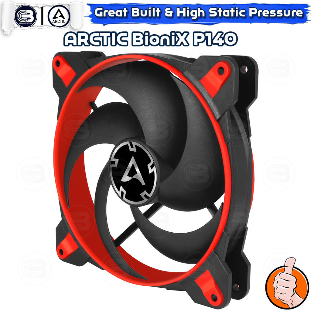 [CoolBlasterThai] ARCTIC BioniX P140 Red Pressure-optimised with PWM PST(size 140 mm.) PC Fan Case