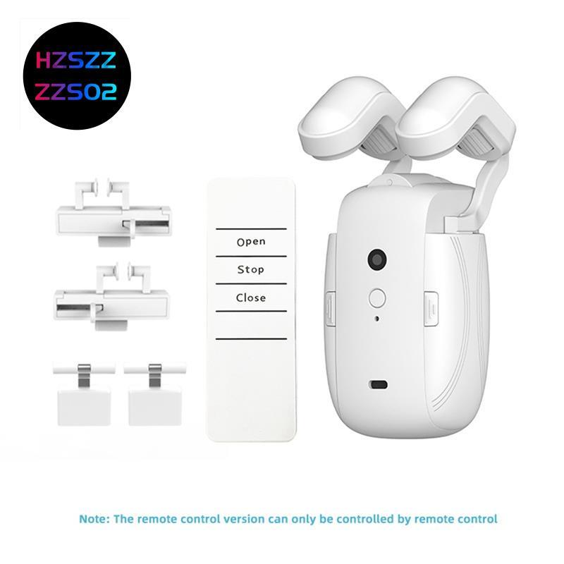 Hzszzs02zSmart ผ้าม่านหุ่นยนต์ Roman Rod Track/T/U-Rail Tracks 3 In1 อัตโนมัติผ้าม่านเปิดรีโมทคอนโทร