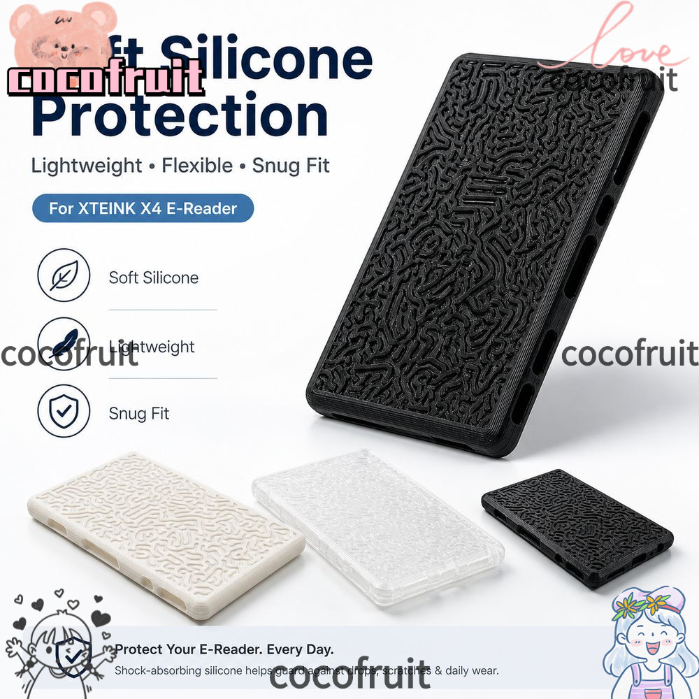 COCOFRUIT EBook Reader ,ซิลิโคนนุ่ม E-Reader Cover, น้ําหนักเบายืดหยุ่น Reader ป้องกันสําหรับ XTEINK