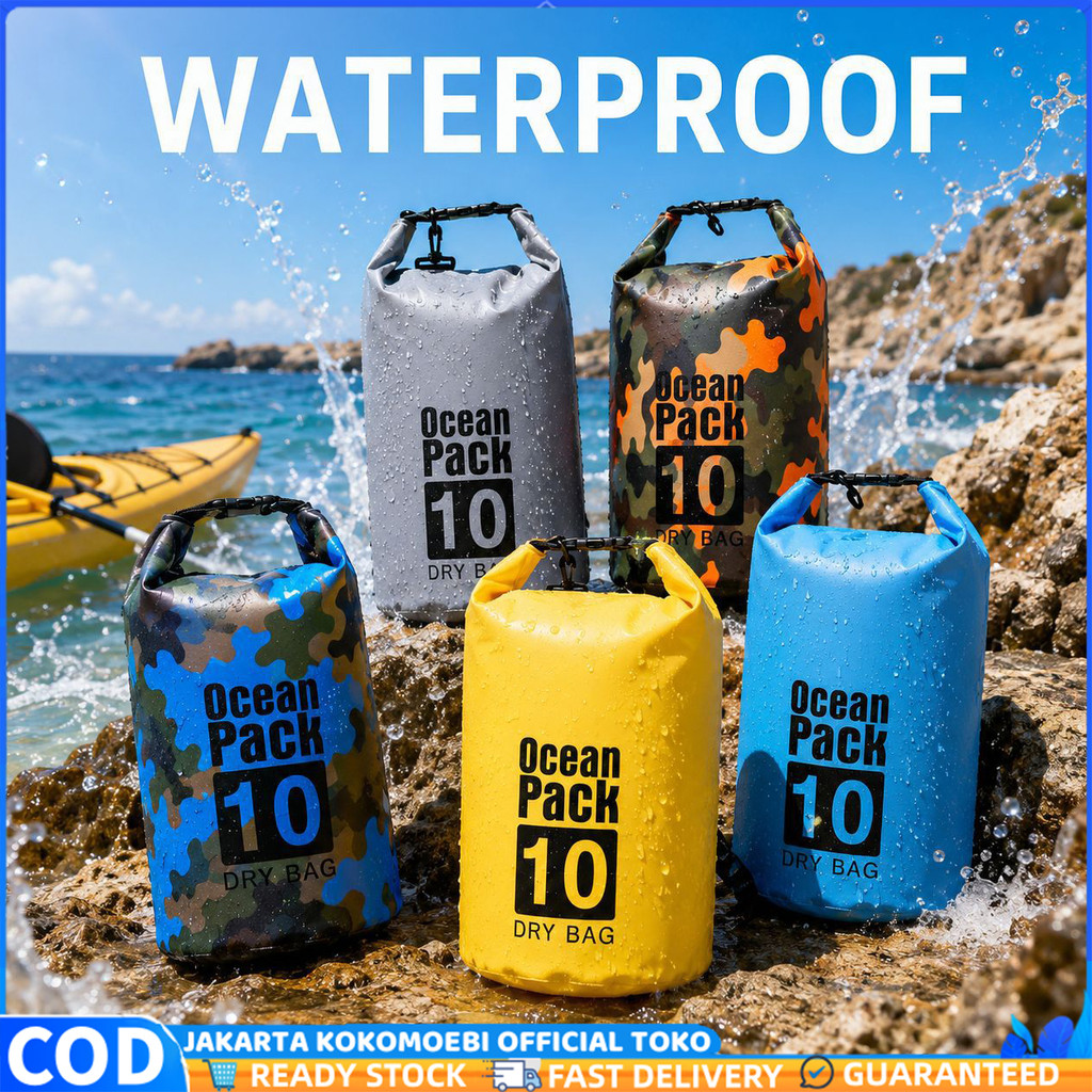 Ocean Pack กระเป๋ากันน้ํากระเป๋าเดินทางกันน้ําทําจาก PVC คุณภาพขนาด 5L 10L 15L 20L กลางแจ้งแห้งกระเป
