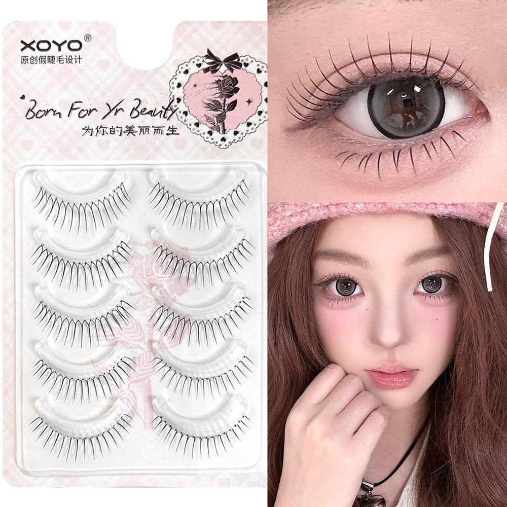 5 คู่ U-Shaped Dense Comic ขนตาปลอมนํากลับมาใช้ใหม่ธรรมชาติ Cross Lash Extension K-POP เกาหลีแต่งหน้าทุกวัน
