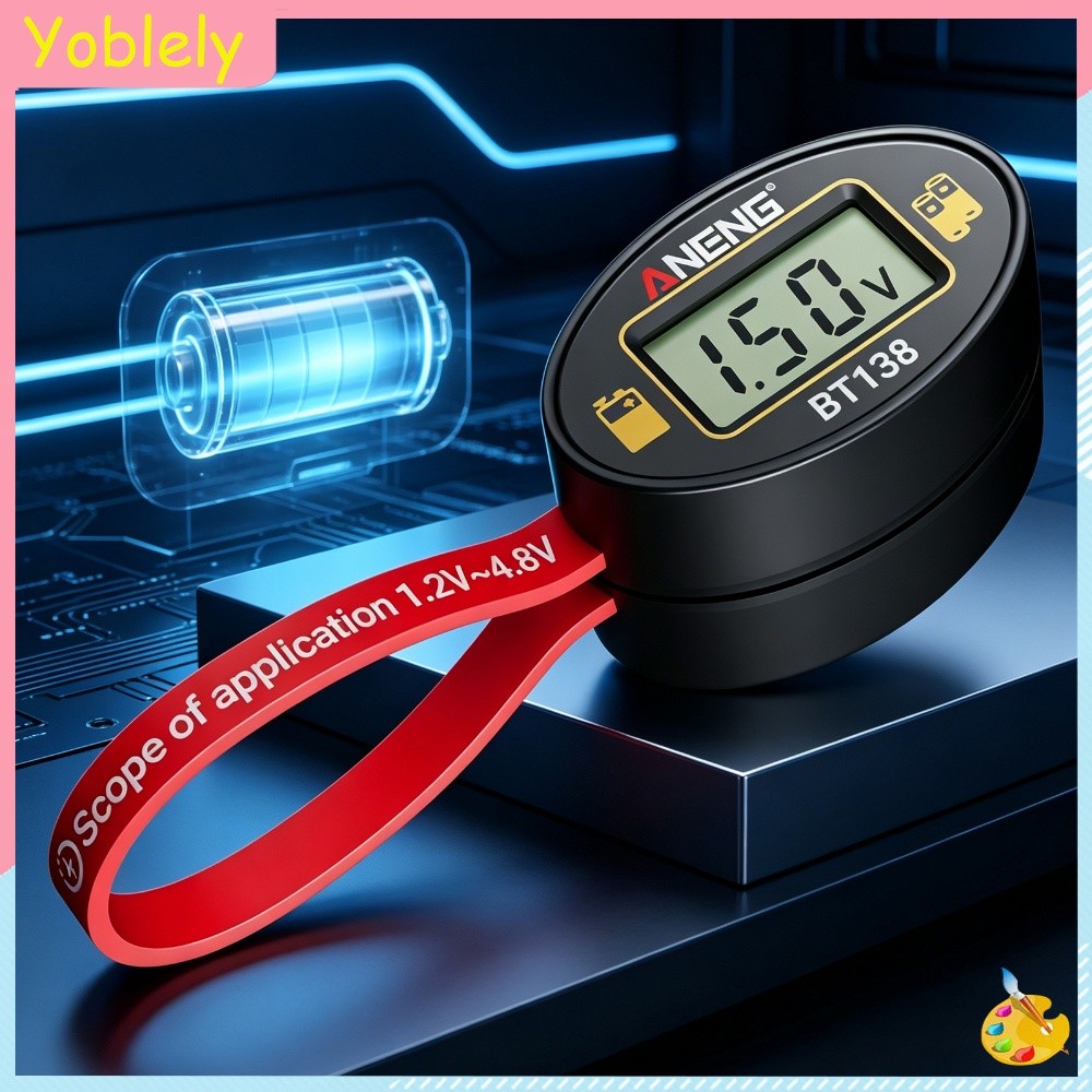 [Yoblely.th] Universal Digital Battery Checker Voltage Tester AA AAA CD 9V 18650 21700 ไม่ต้องใช้แบต