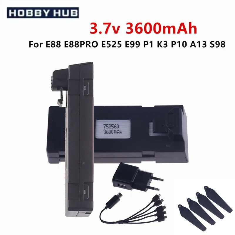 สําหรับ E88 E88 PRO E525 E525PRO P1 K3 S2 E99 K7 E55 3.7V 3600mAh แบตเตอรี่ลิเธียมความจุขนาดใหญ่พับ 
