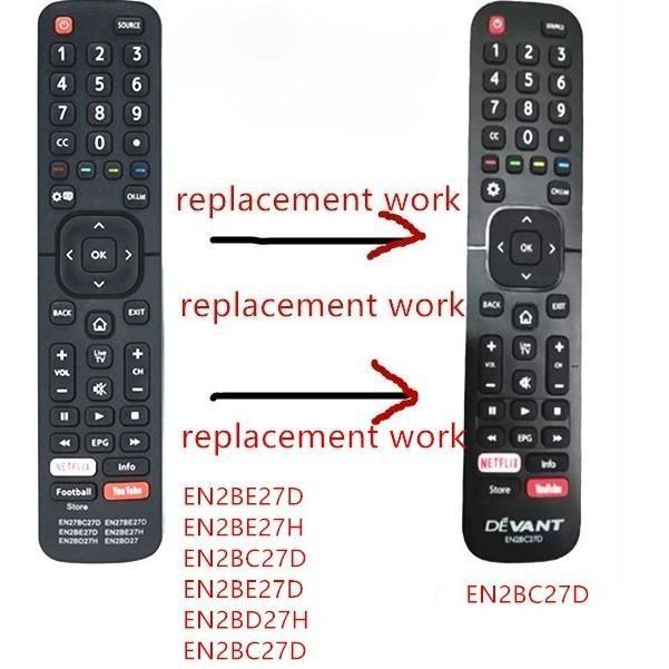 Alternative Remote, Dévant Smart TV 6 in 1, EN2BC27D เข้ากันได้กับ Dévant LCD LED TV พร้อมและ YouTub