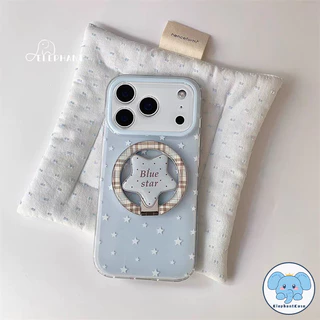 เคสไอโฟน 17สำหรับ IPhone 17 13 15 16 11 14 12 Pro Max 15 16 14 Plus เคส IMD พร้อมขาตั้งรูปดาว ลายทางฟ้า จุด สไตล์มินิมอล