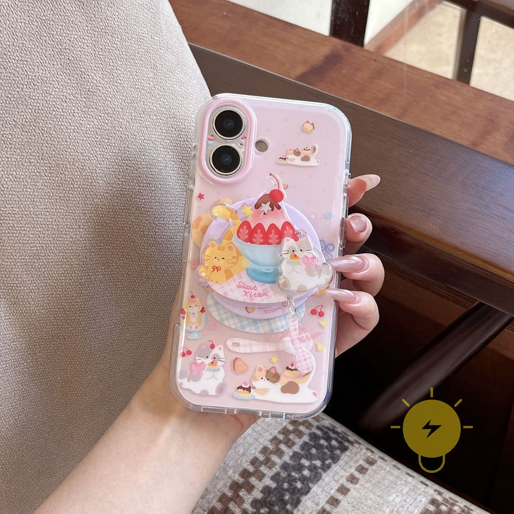 For เคสไอโฟน with Griptok Magnetic TPU Cake with Griptok เคส Phone Case For iPhone 17 Pro Max 16 15 14 13 Cover Aesthetic Korean Cute เคสโทรศัพท์