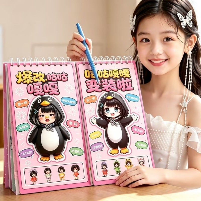 หนังสือสติกเกอร์ศิลปะรอยขีดข่วนสําหรับเด็ก DIY ระบายสีแต่งตัวของเล่นกิจกรรมทํามือที่สร้างสรรค์ของขวัญหนังสือที่เงียบสงบสําหรับเด็กผู้หญิง