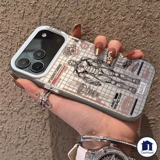 เคสอีเล็กโทรพลATINGลายไอรอนแมน สไตล์เทคโนโลยี เข้ากันได้กับiPhone 16 17 13 11 15 14 12 Pro Max 16 7 8 14 15 Plus 16 Pro
