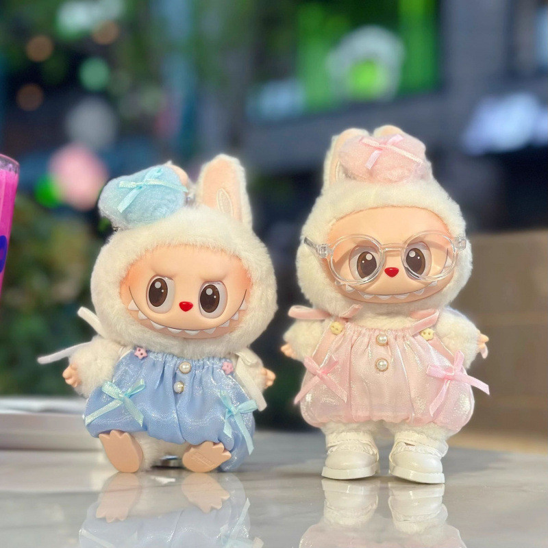 หนึ่งสองสามรุ่น labu เสื้อผ้าเด็ก 15-17 ซม.labubu Crying Baby dimoo Little Angel ชุดกระโปรง yy8.9