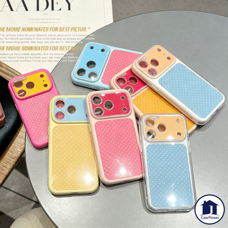 เคสสีลูกอมนุ่มๆ ช่องใส่รูป ลายจุด สีสันสดใส เคสไอโฟน17 18สำหรับ IPhone 18 16 15 14 13 12 11 Pro Max 13 16 15 Pro