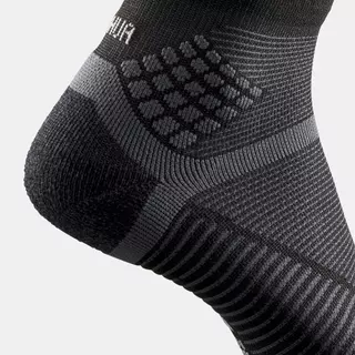 Decathlon Hiking Socks - Hike 500 Mid Black X2 Pairs ถุงเท้าหุ้มข้อสำหรับใส่เดินป่ารุ่น Mh500 แพ็ค 2 คู่ - Black
