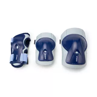 Decathlon Kids' Skating Scooter Skateboard Protectors Set Play ชุดสนับป้องกันเด็กเล่นอินไลน์สเก็ตรุ่น Play - Blue