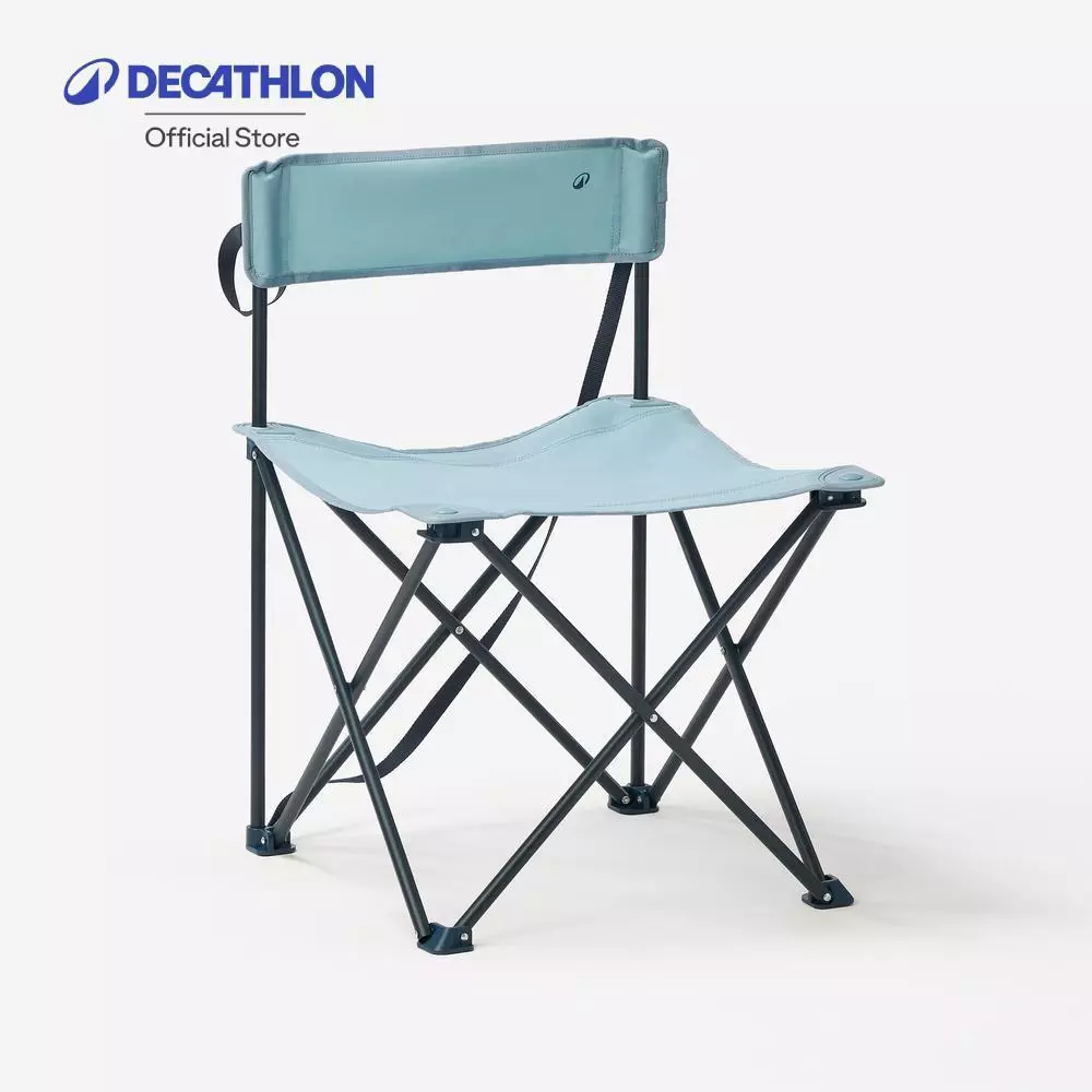 Decathlon Folding Camping Chair เก้าอี้พับสำหรับการตั้งแคมป์ รุ่น Basic - Blue