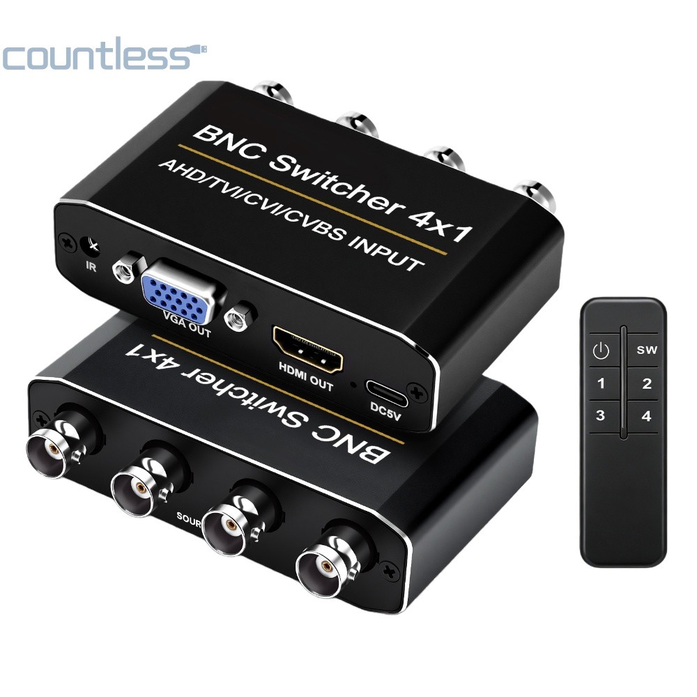 สวิตช์กล้องวงจรปิด HD 4 in 1 AHD CVI TVI CVBS สัญญาณโคแอกเชียล 4 ช่อง