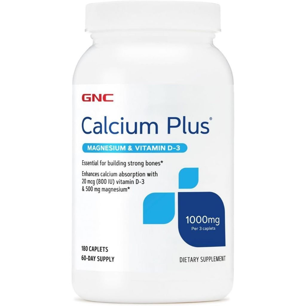 GNC Calcium Plus Magnesium & Vitamin D-3 1000mg, Essential สําหรับอาคารกระดูก Strong, 180 นับ EXP 01