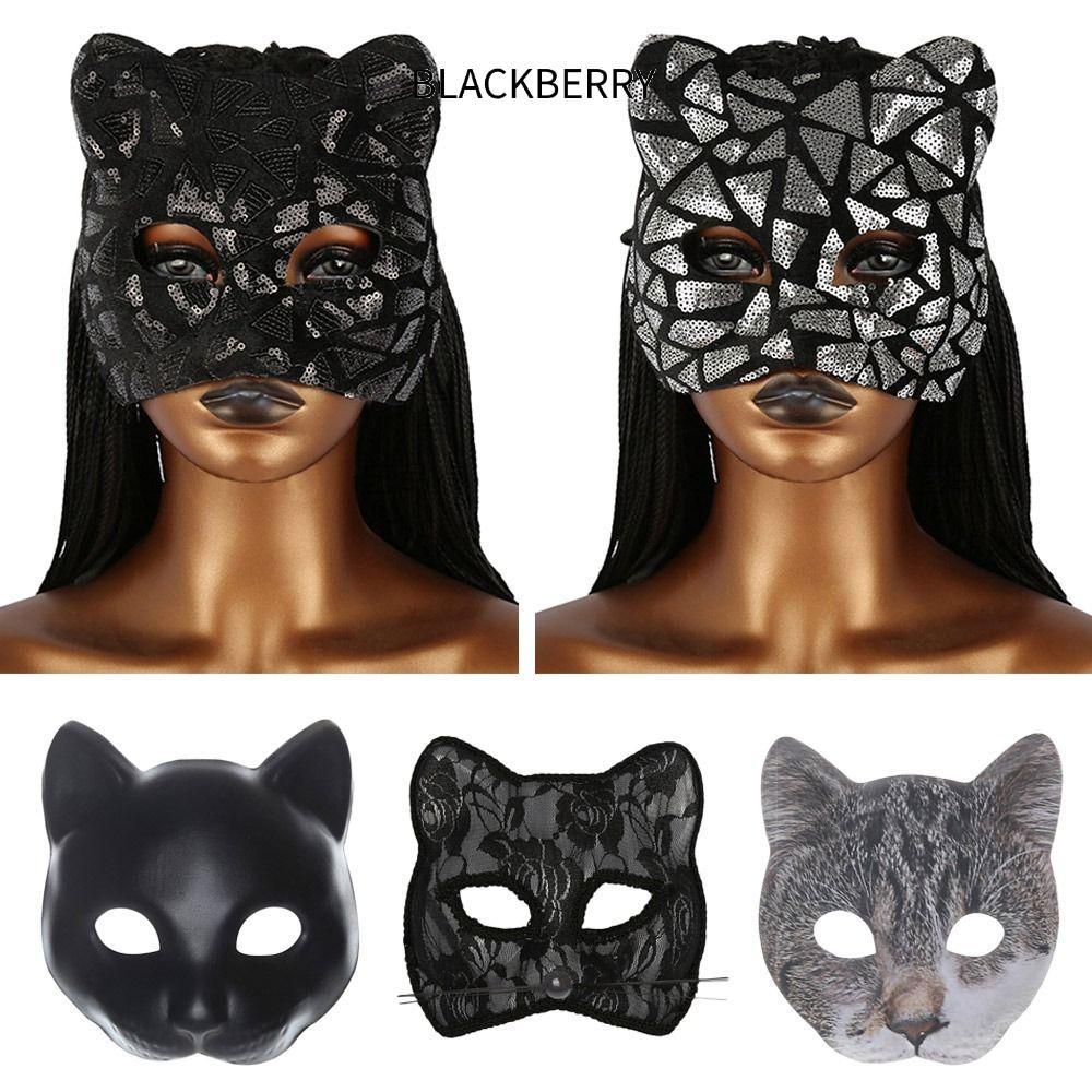 BLACKBERRY Cat Girl , Party Makeup Ball Half Face Masquerade , EVA Venetian Party Mardi Gras