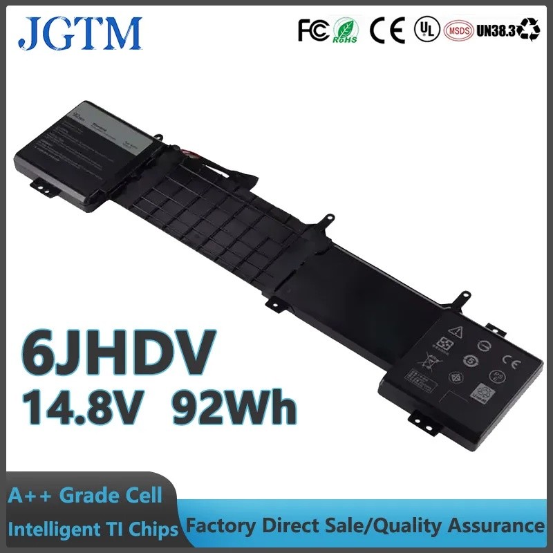 6JHDV 14.8V 92Wh แบตเตอรี่แล็ปท็อปสําหรับ Dell Alienware 17 R3 P43F002 R2 P43F001 ALW17ED 1728 2728 