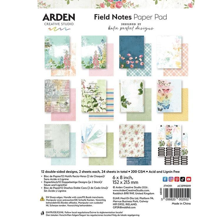 Arden Creative Studio Field Notes แผ่นรองกระดาษขนาด 6x8 นิ้ว
