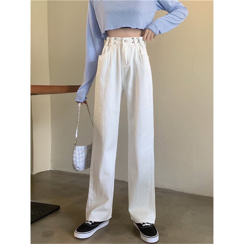 LEMARIKOE POSH 7 WHITE TRENDY FASHION กางเกงยีนส์ผู้หญิง IMPORTED DENIM
