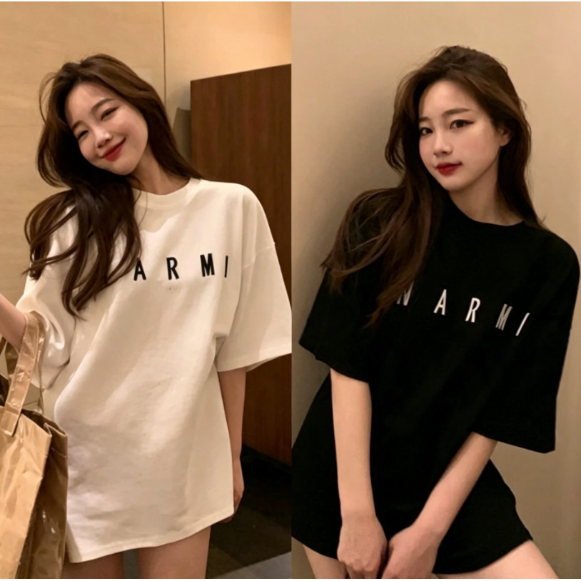 เสื้อ NARMI -Oversize- ลายเรียบสวย สไตล์เกาหลีน่ารัก เสื้อยืดนิ่ม แขนสั้นแฟชั่น เนื้อผ้าดี