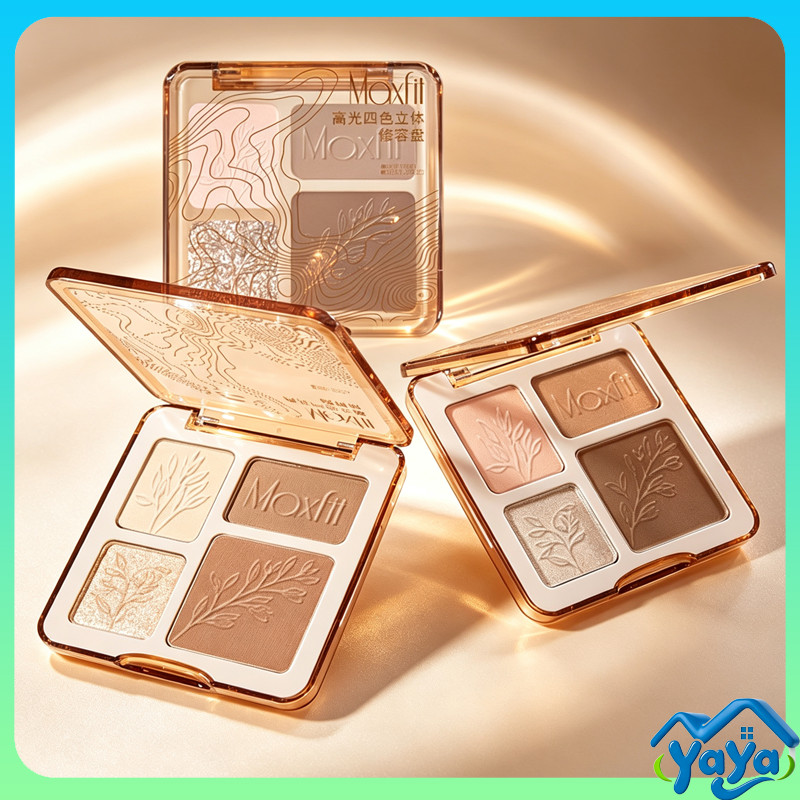พาเลทคอนทัวร์ 4 สี เนื้อแมตต์ มีบรอนเซอร์และไฮไลท์ สร้างลุคใบหน้า 3 มิติ