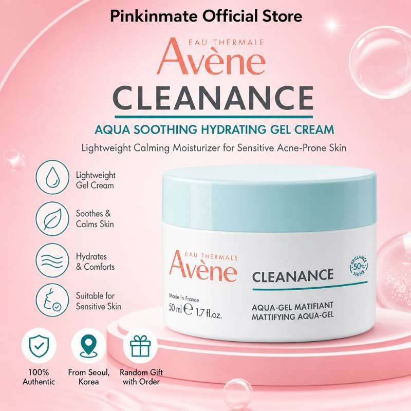 Avene Cleanance Aqua Soothing Hydrating Gel Cream 50ml Lightweight Calming Moisturizer Sensitive Acn