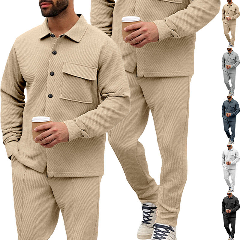 ZONE Casual Men Lapel Long Sleeve Top Slim-fit Jacket