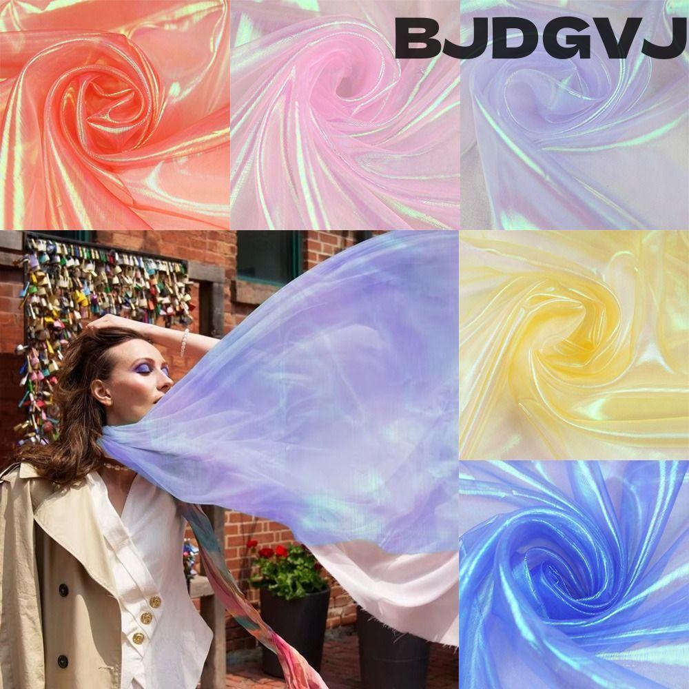 BJDGVJ Laser Tulle, ผ้า Organza โปร่งใสเงา, ตกแต่ง Tulle บางนุ่ม Tulle ผ้า Stage