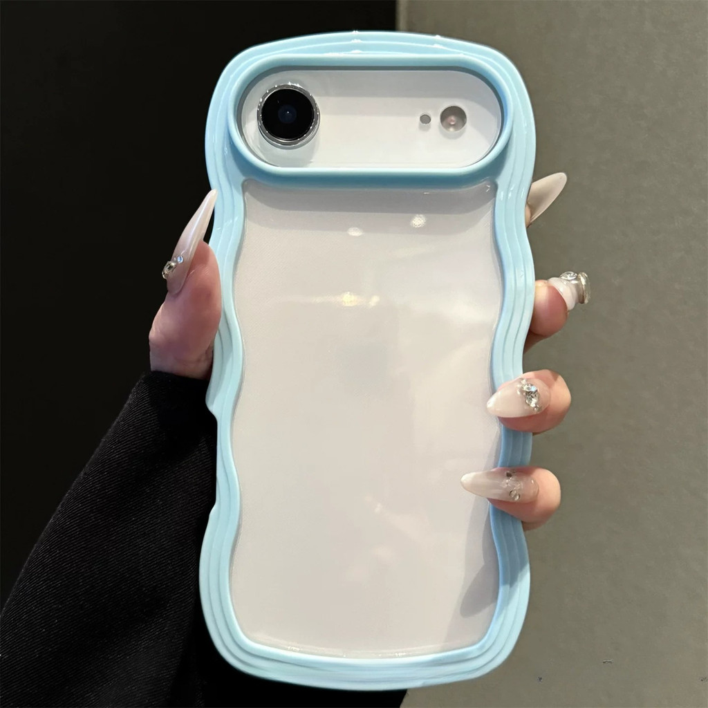 หรูหรา Macaron รูปแบบหยักโปร่งใส Anti-drop เคสโทรศัพท์สําหรับ IPhone X 11 12 13 14 15 16 17 Air 18 P