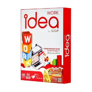IDEA WORK กระดาษถ่ายเอกสาร A4 80 แกรม (แพ็ค 5 รีม)