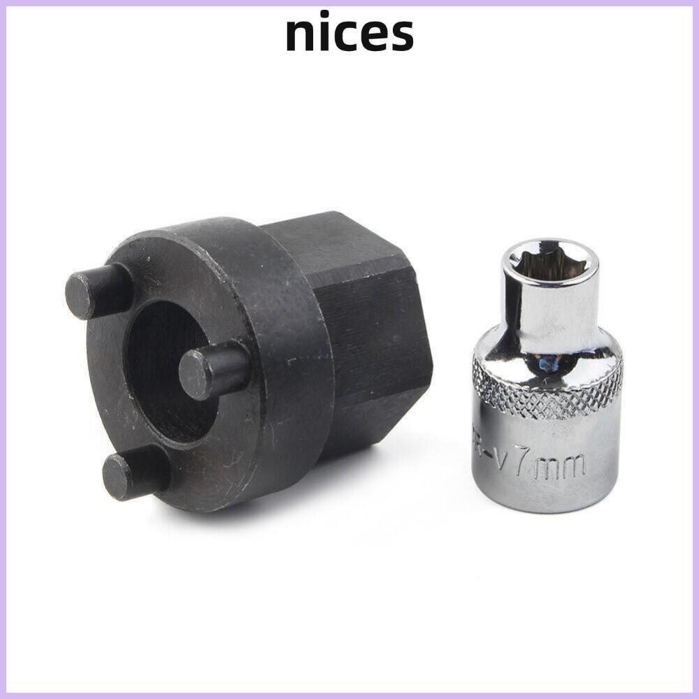 NICES A/C คอมเพรสเซอร์คลัทช์ Hub Remover เครื่องมือ, 7 มม.6 จุดซ็อกเก็ต Black & Sliver Clutchless คอ