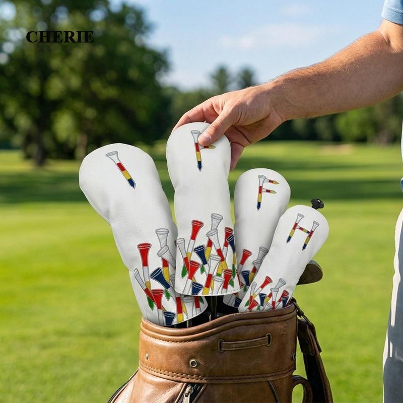 [Chery] 4x Golf Club Head Cover Headcover Elastic Replacement Golf Club Protector
