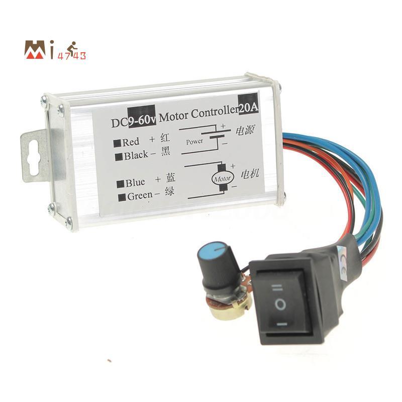 Mi4743iDC 9V 12V 24V 48V 60V 20A Reversible Motor Speed Controller Regulator Driver PWM