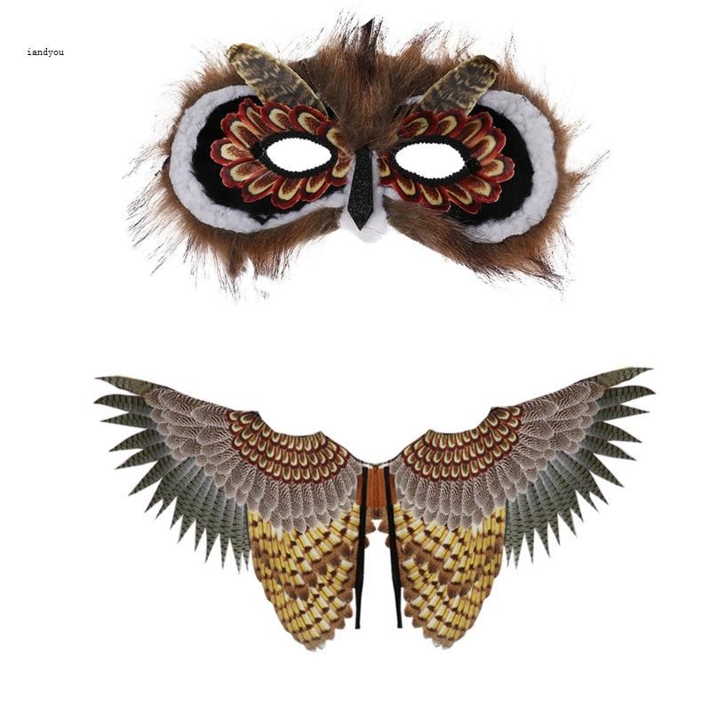 Iny Owl Wings Owl Birds-Costume Wings Animal Dress Up Wings สําหรับปาร์ตี้ฮาโลวีน
