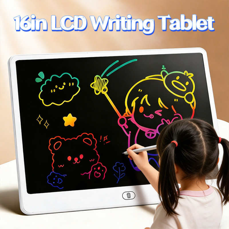 GeeToy 16 นิ้ว กระดานเขียน LCD กันแสงสีฟ้า กระดานวาดรูปดิจิทัล ของเล่นเสริมพัฒนาการ ของขวัญเด็ก