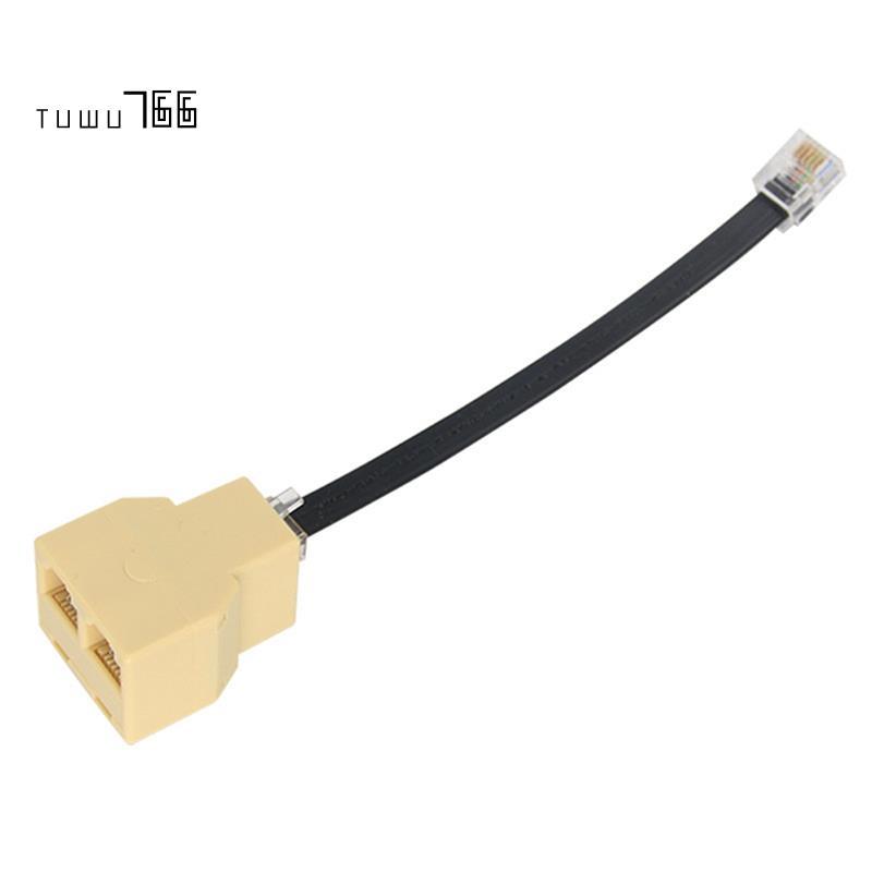 [tuwu766]RJ12 6P6C Coupler 50 ซม.2 ทางสําหรับ RJ11 สําหรับอะแดปเตอร์แยกสายโทรศัพท์เหมาะสําหรับระบบโทรศัพท์