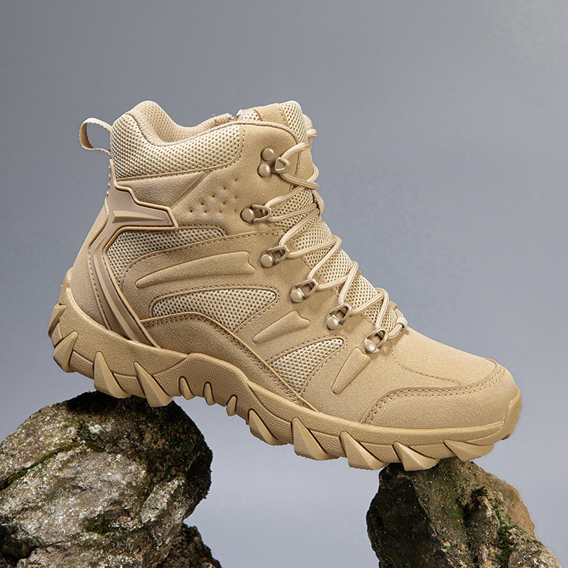 Mi Mid-Top ยุทธวิธี Combat Boots Road Combat Boots Physical Fitness Training รองเท้ารองเท้าเดินป่า 5