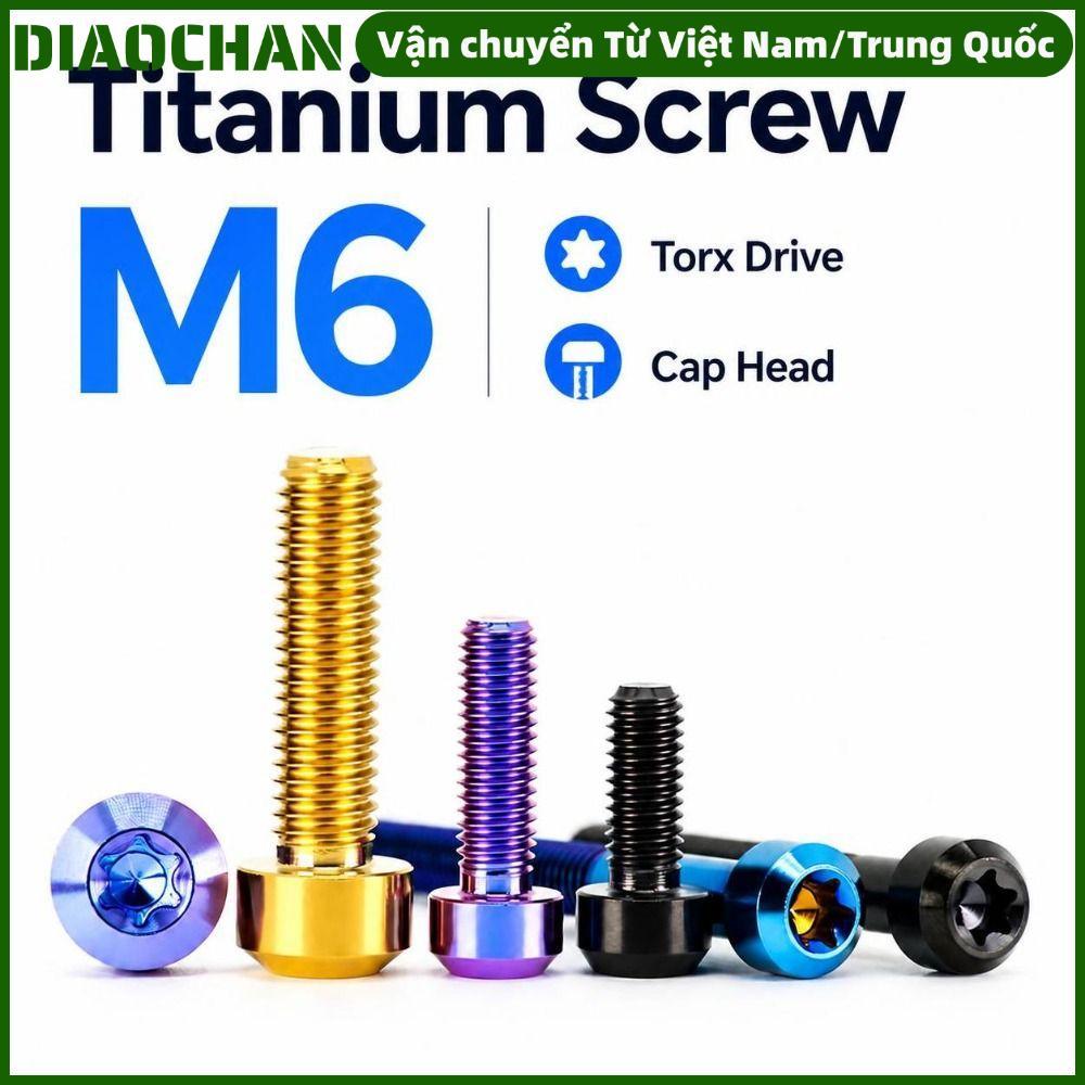OMXILOYI Torx Bolt, M6 Six-Lobe Head Titanium Screw,ทนทานTorx Drive Titanium Fastener Screwการปรับเป